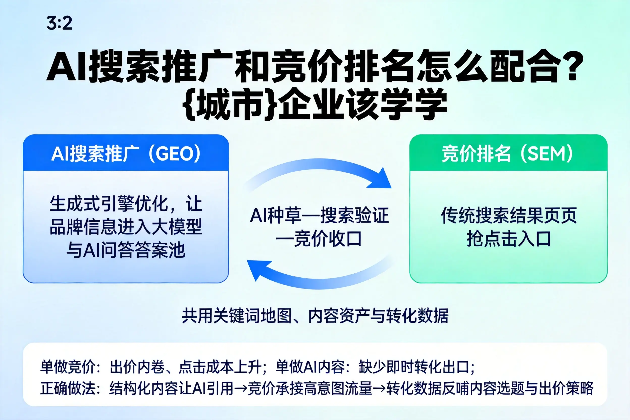 AI搜索推广和竞价排名怎么配合？吴忠企业该学学