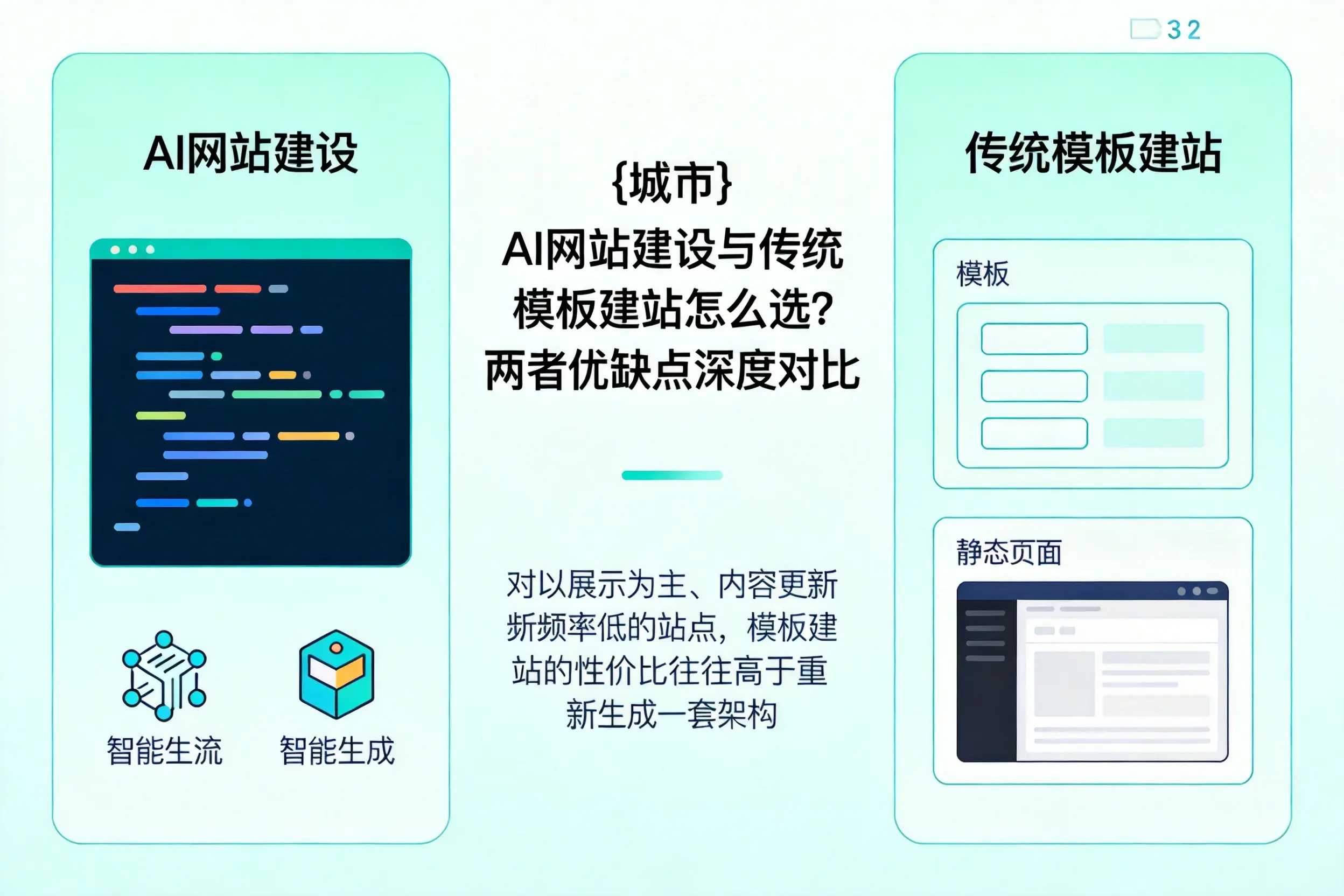 吴忠AI网站建设与传统模板建站怎么选？两者优缺点深度对比