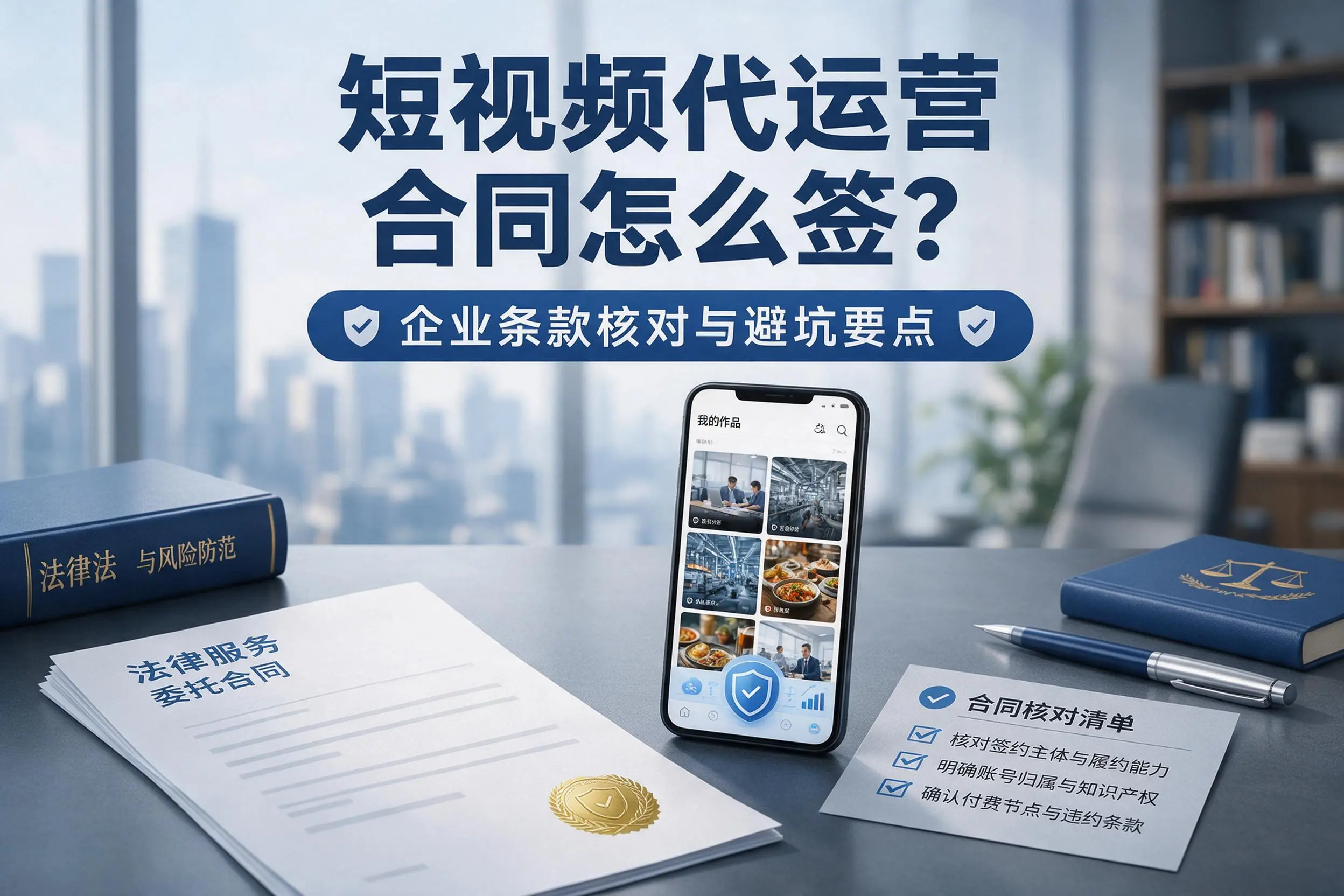 短视频代运营合同怎么签?吴忠企业条款核对与避坑要点