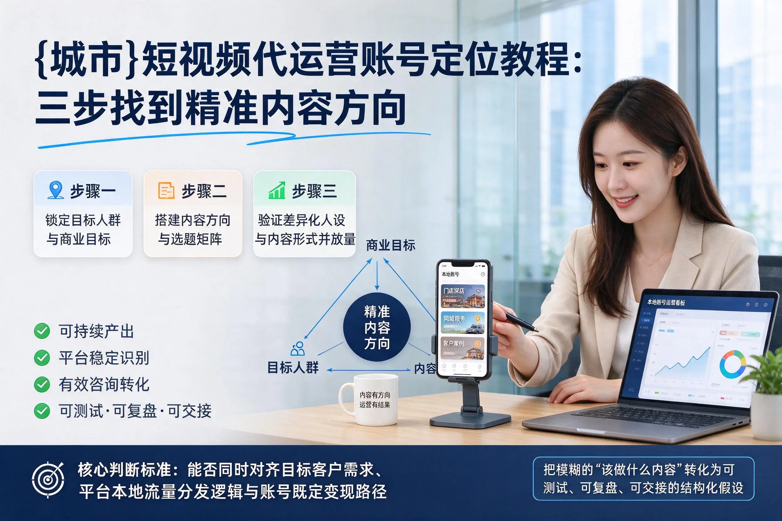 吴忠短视频代运营账号定位教程:三步找到精准内容方向