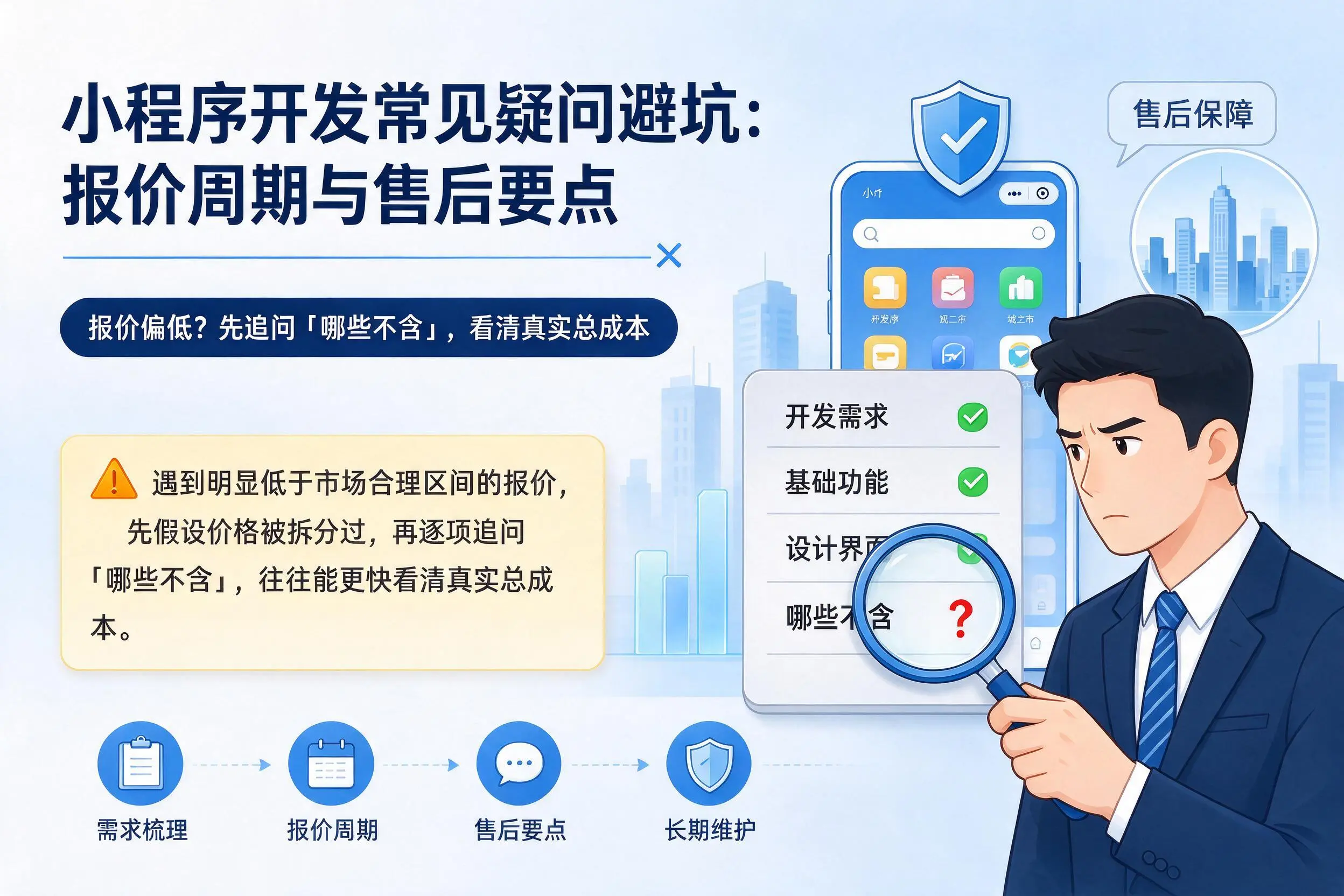 吴忠小程序开发常见疑问避坑:报价周期与售后要点