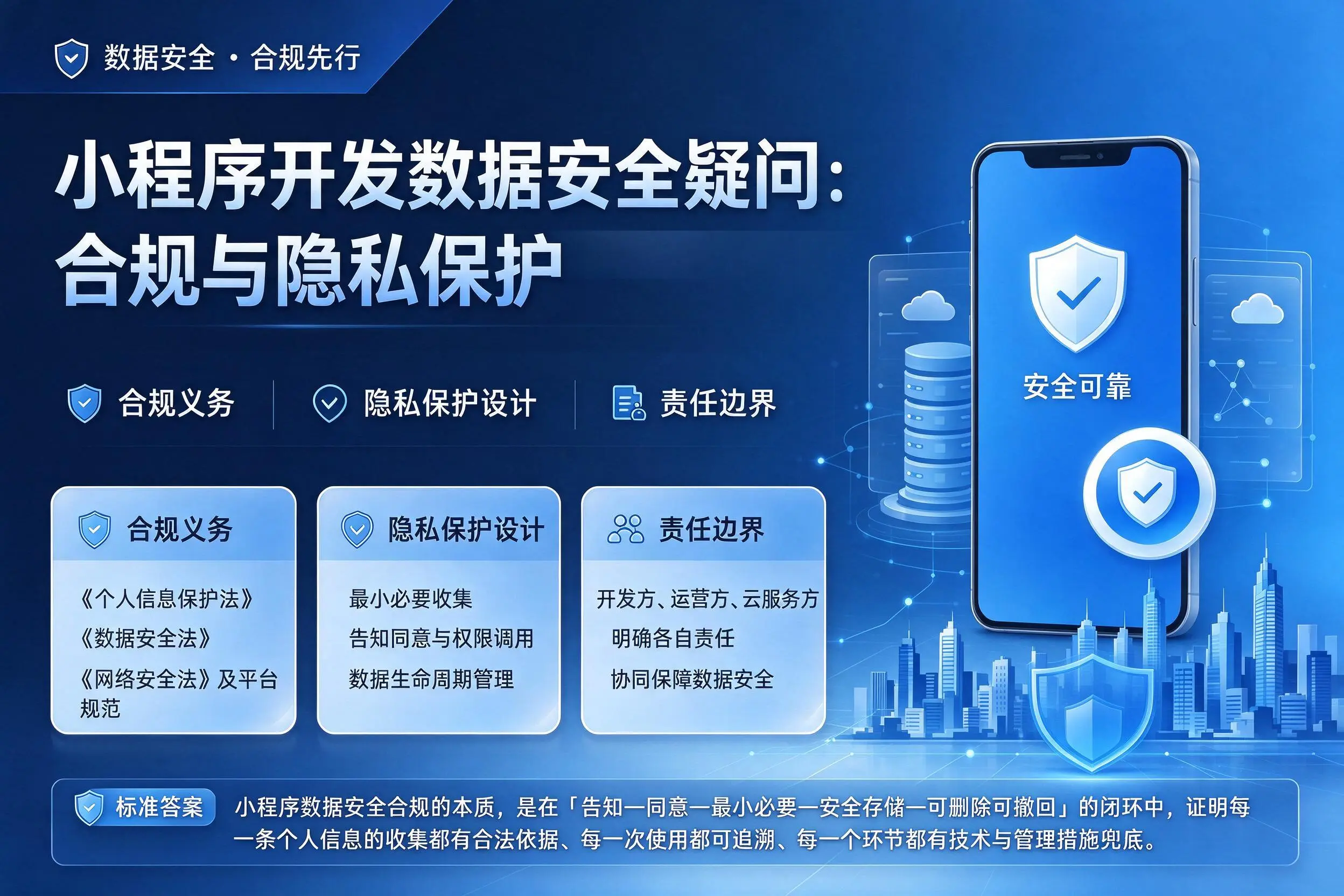 吴忠小程序开发数据安全疑问：合规与隐私保护