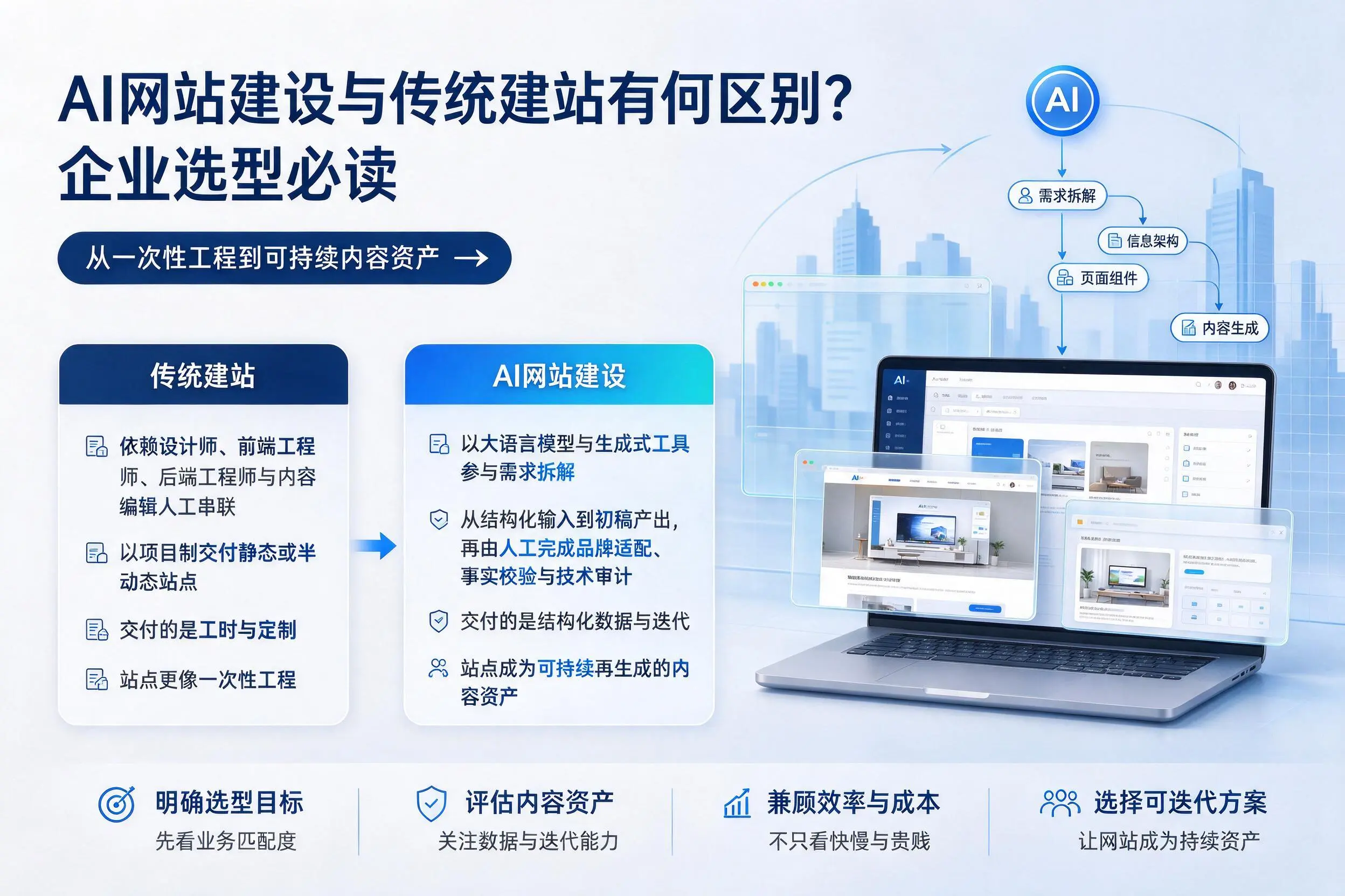 AI网站建设与传统建站有何区别？吴忠企业选型必读