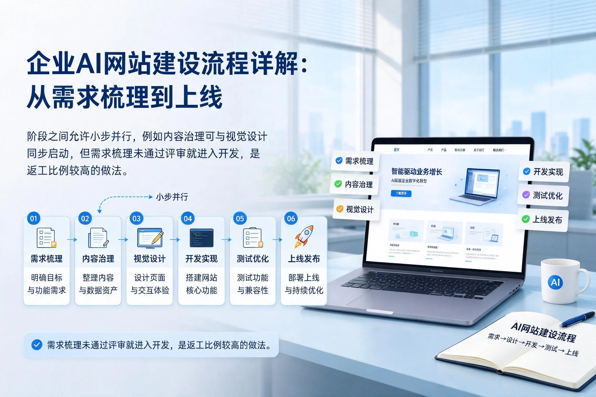 吴忠企业AI网站建设流程详解：从需求梳理到上线