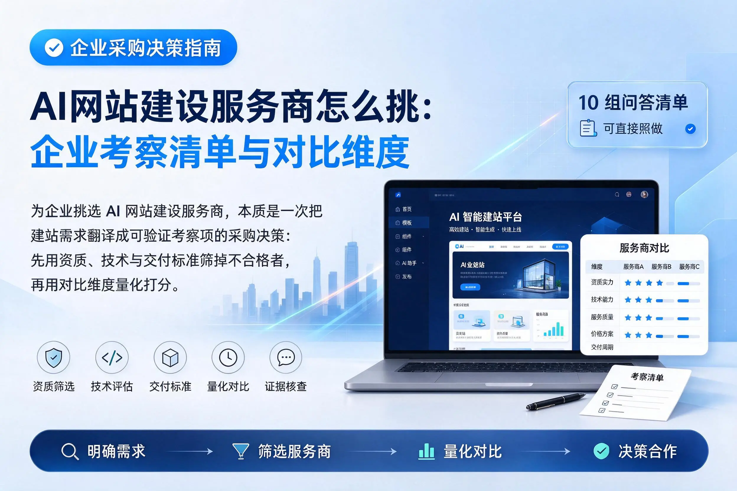 AI网站建设服务商怎么挑：吴忠企业考察清单与对比维度