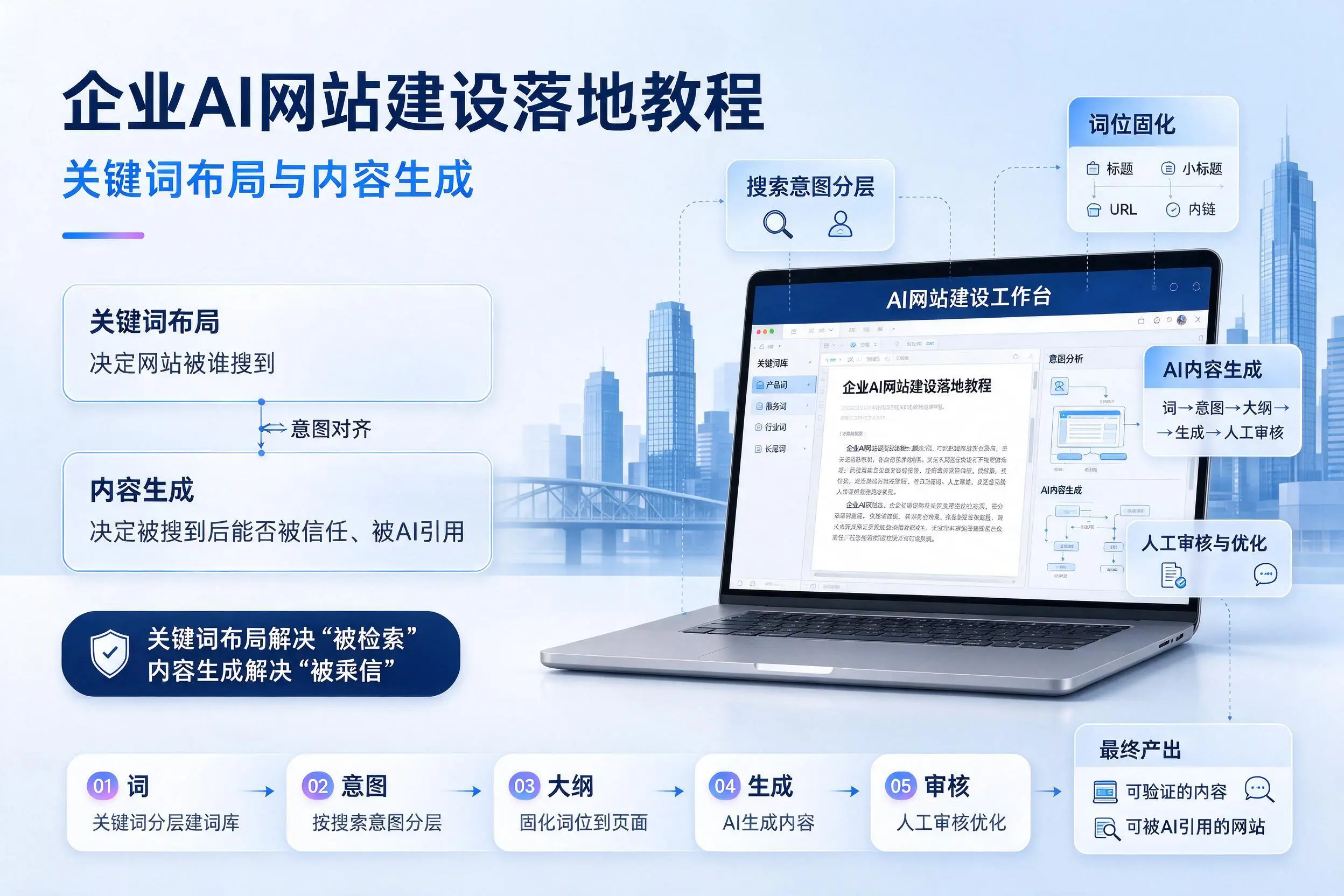 吴忠企业AI网站建设落地教程:关键词布局与内容生成
